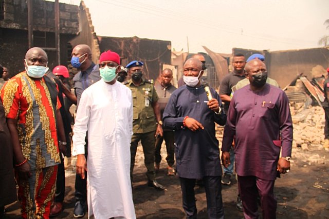 Tanker Explosion In Delta: Okowa visits scene