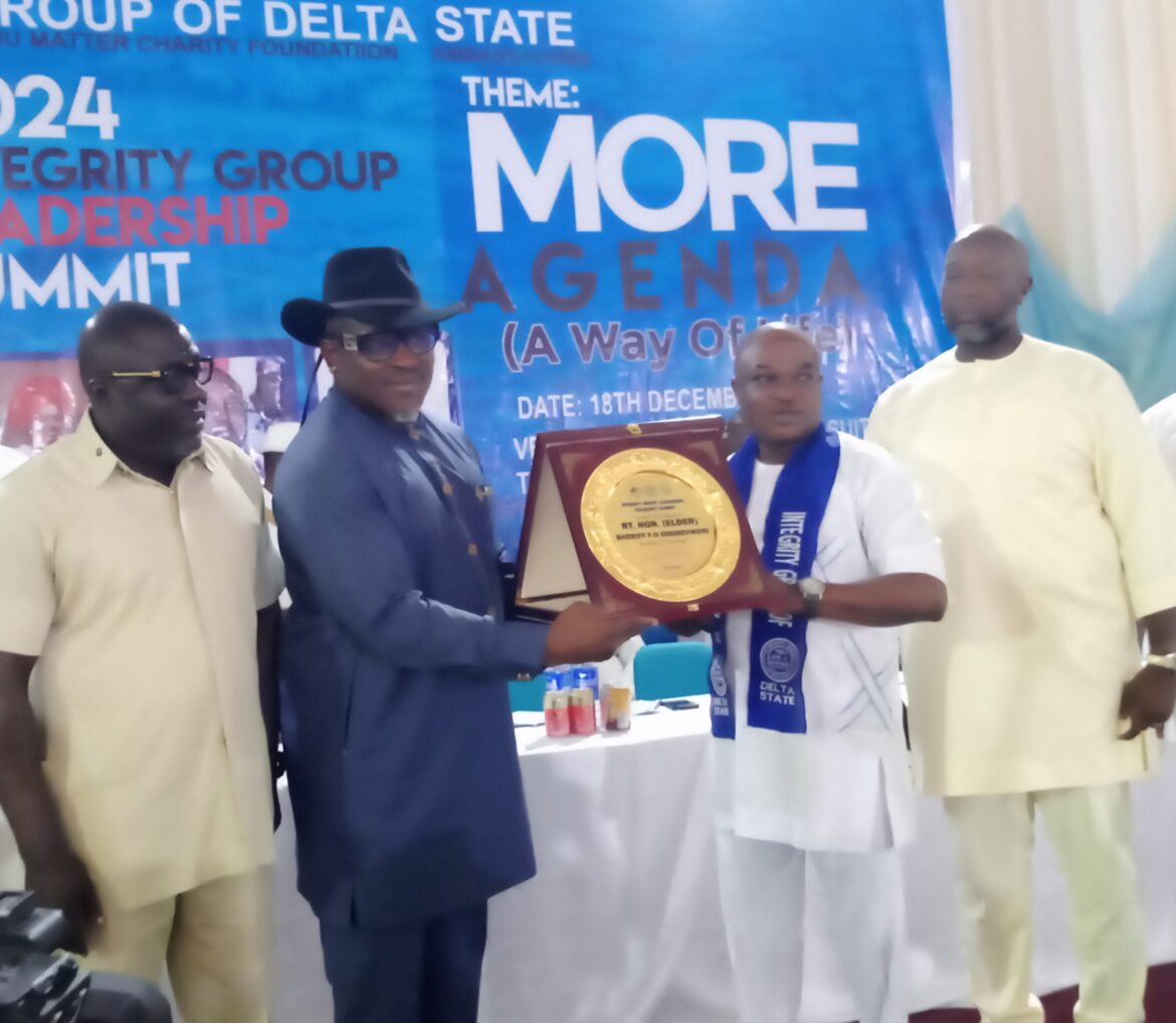 Oborevwori Bags Integrity Man of the Year 2024 Award