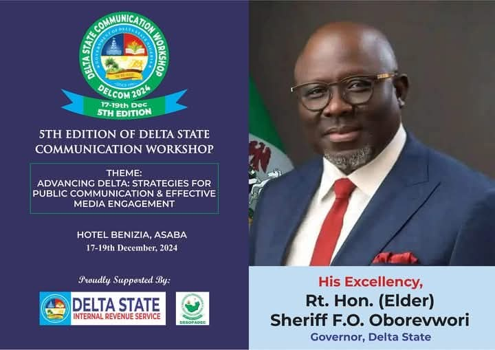 Delta Governor, Oborevwori Approves Capacity Building Workshop For Media Appointees  …Prof Abigail Ogwezzy-Ndisika To Attend As Chief Trainer December 17 Through 19