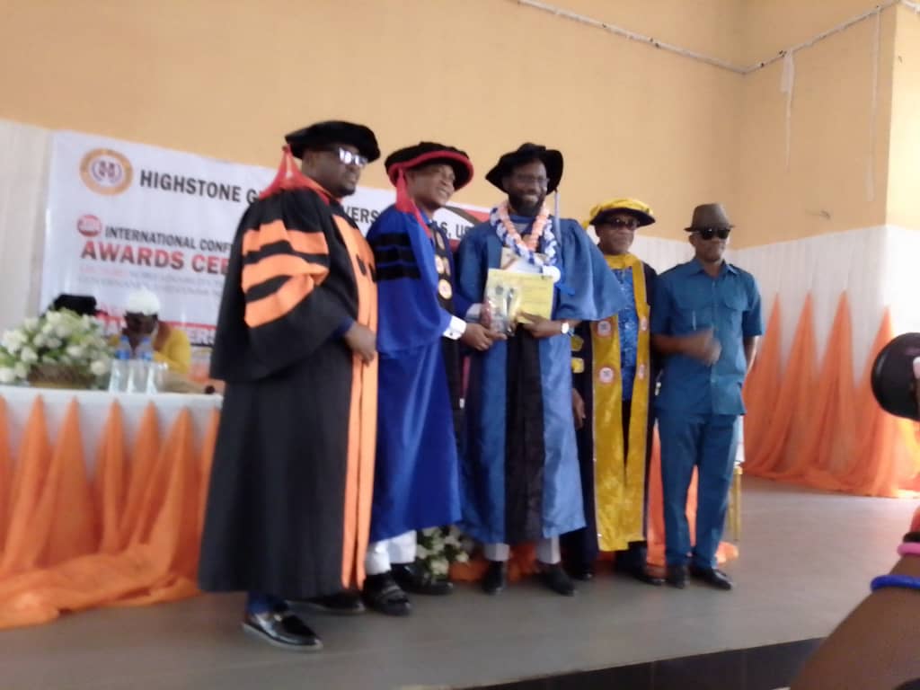 Tantita Executive Director, Captain Enisuoh Bags Doctorate Degree From High Stone Global University, USA